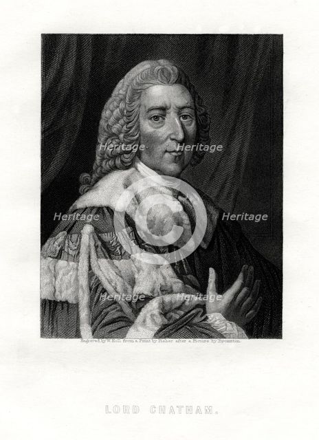 William Pitt, 1st Earl of Chatham, British Whig statesman, 19th century.Artist: W Holl