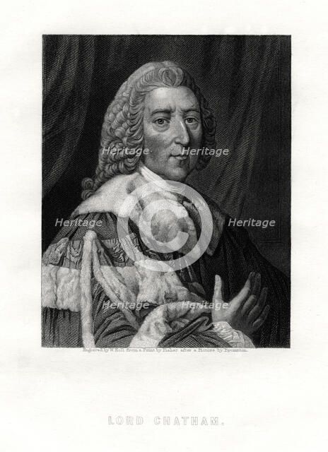 William Pitt, 1st Earl of Chatham, British Whig statesman, 19th century.Artist: W Holl