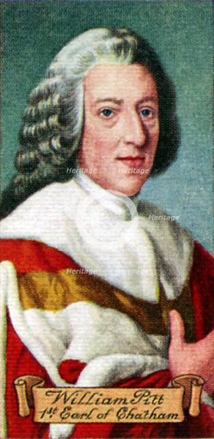 William Pitt, 1st Earl of Chatham, taken from a series of cigarette cards, 1935. Artist: Unknown