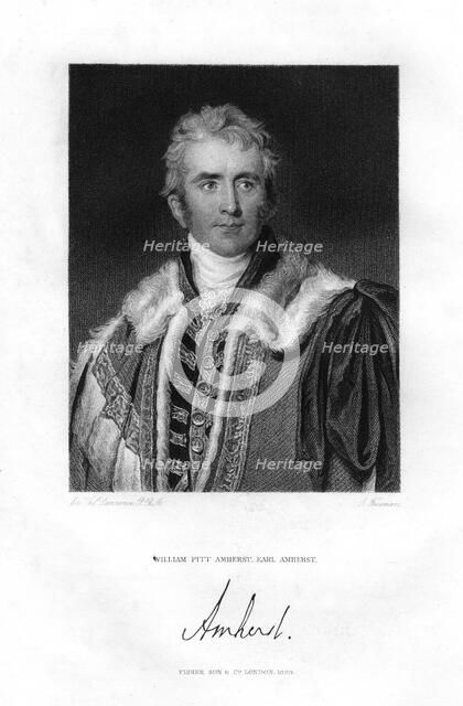 William Pitt Amherst, 1st Earl Amherst, Governor-General of India, 19th century.Artist: Freeman