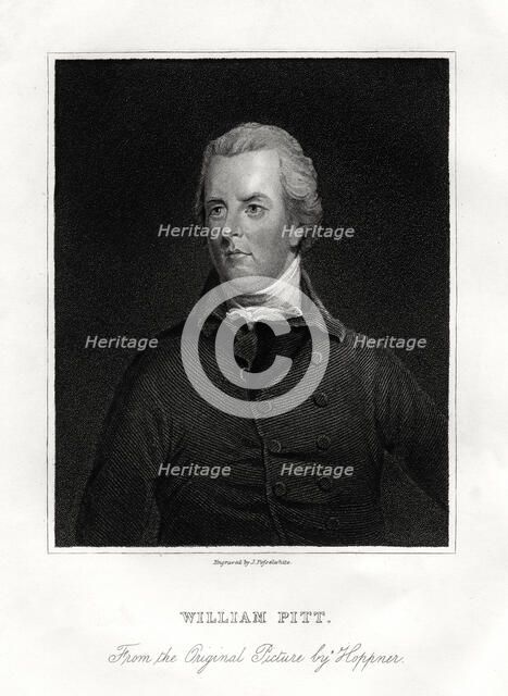 William Pitt the Younger, British statesman, 19th century. Artist: J Posselwhite