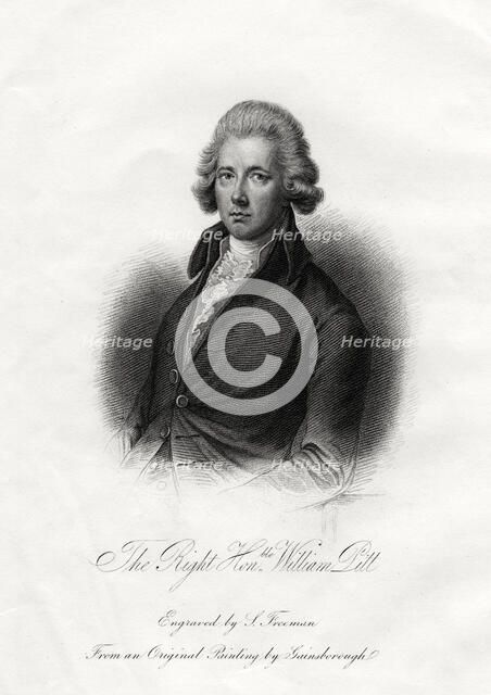 William Pitt the Younger, British statesman, 19th century. Artist: J Posselwhite