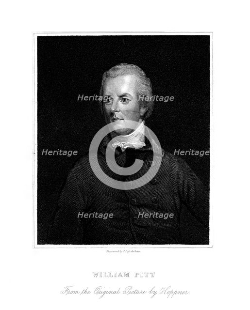William Pitt the Younger, British politician, 19th century.Artist: James Posselwhite