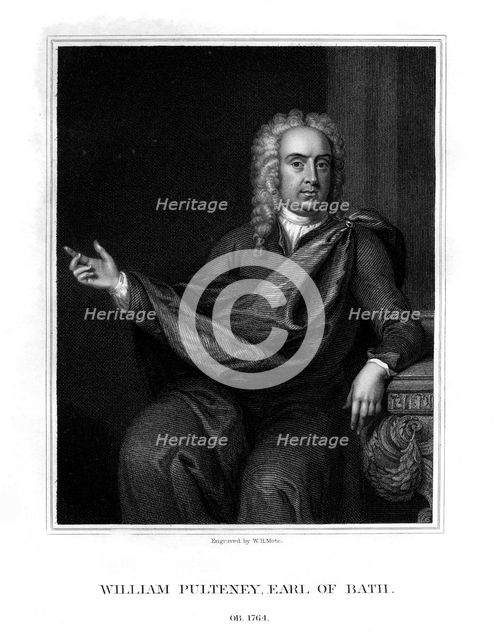 William Pulteney, 1st Earl of Bath, English politician, (1832).Artist: WT Mote