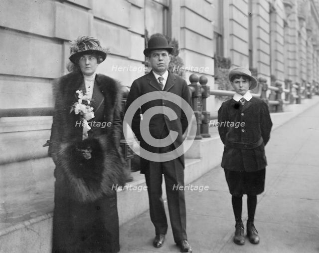 William Purnell Jackson, Senator From Maryland, with Mrs. Jackson And Son, 1912. Creator: Harris & Ewing.