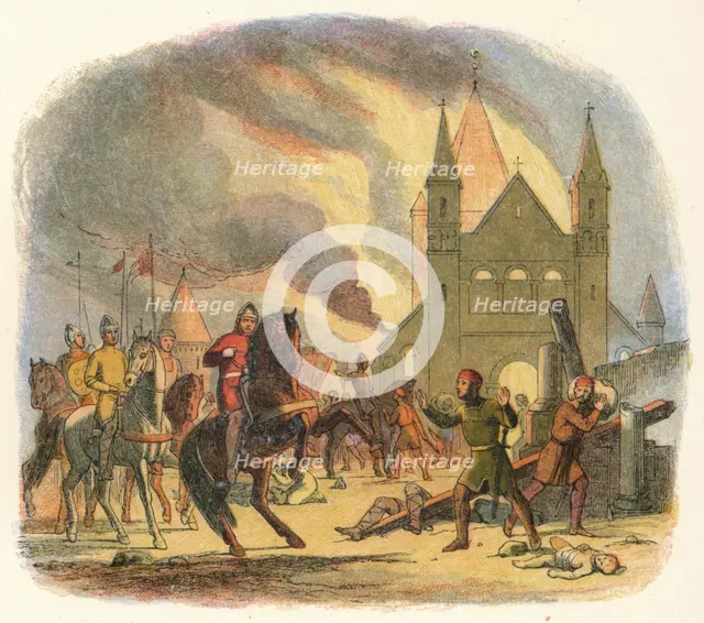 'William receives a fatal hurt at Mantes', 1087 (1864). Artist: James William Edmund Doyle.