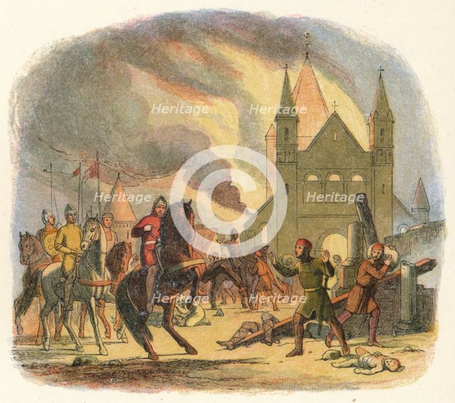'William receives a fatal hurt at Mantes', 1087 (1864). Artist: James William Edmund Doyle.