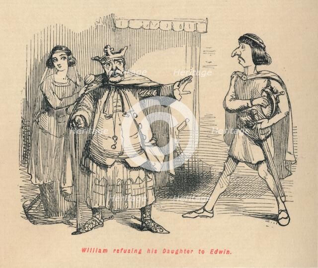 'William refusing his Daughter to Edwin', c1860, (c1860). Artist: John Leech.