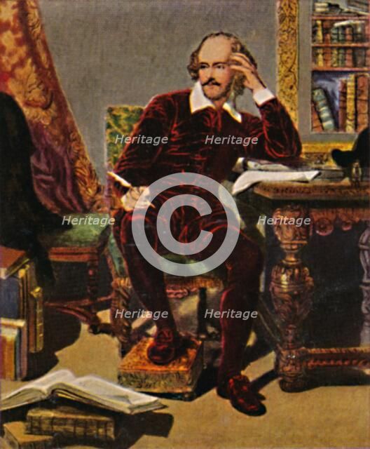 'William Shakespeare 1564-1616. - Gemälde von J. Faed, 1934. Creator: Unknown.