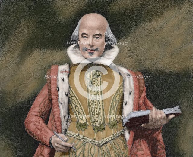 William Shakespeare (1564-1616), English writer, (19th century).  Creator: Baude.