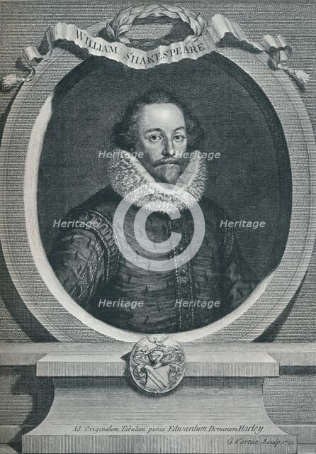William Shakespeare (1564-1616), English poet and playwright, 1721, (1913). Artist: George Vertue