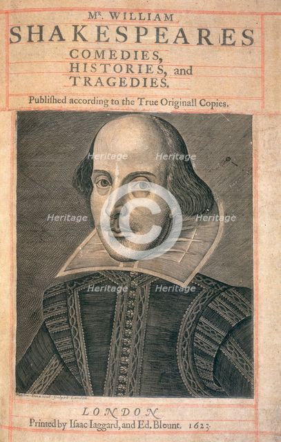 William Shakespeare, 1623. Creator: Martin Droeshout.