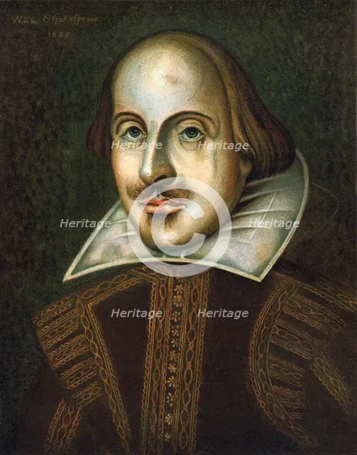 William Shakespeare, English playwright, 1609. Artist: Unknown