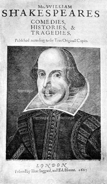 William Shakespeare, English playwright, 1623. Artist: Martin Droeshout