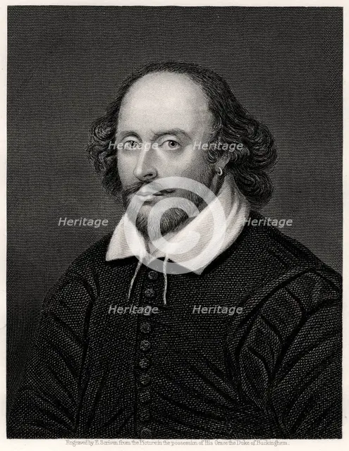 William Shakespeare, English playwright, 19th century. Artist: E Scriven