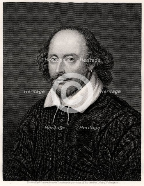 William Shakespeare, English playwright, 19th century. Artist: E Scriven