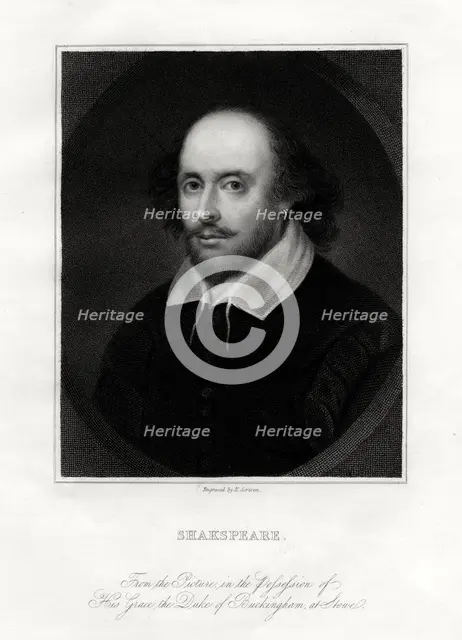William Shakespeare, English playwright, 19th century.Artist: E Scriven