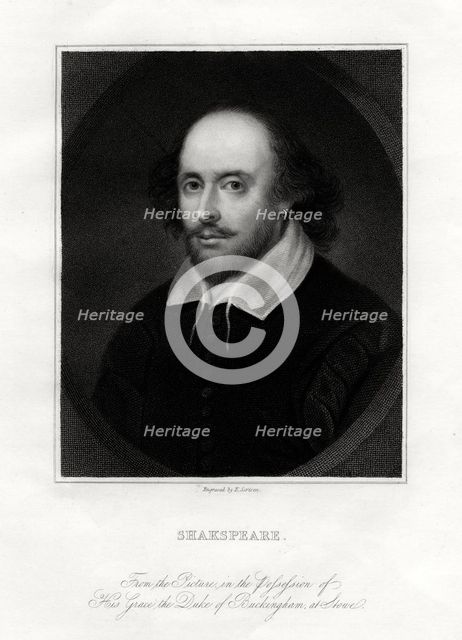 William Shakespeare, English playwright, 19th century.Artist: E Scriven