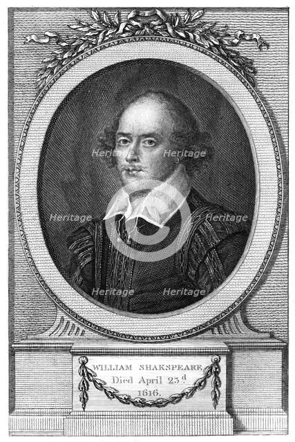 William Shakespeare, English poet and playwright, (1820). Artist: John Hall