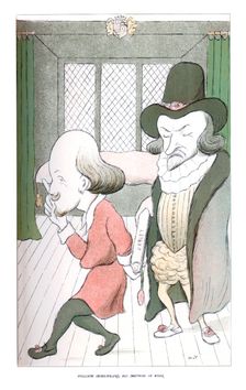 William Shakespeare, His method of work 1904.Artist: Max Beerbohm