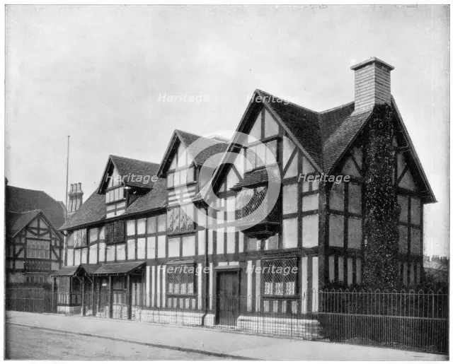 William Shakespeare's house, Stratford-upon-Avon, Warwickshire, late 19th century. Artist: John L Stoddard