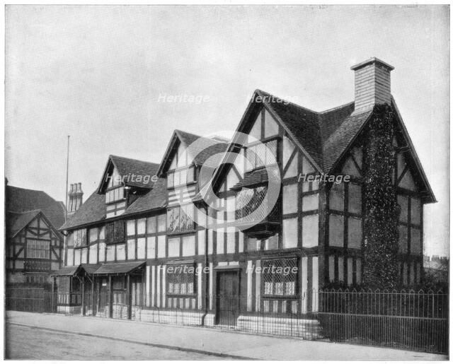 William Shakespeare's house, Stratford-upon-Avon, Warwickshire, late 19th century. Artist: John L Stoddard