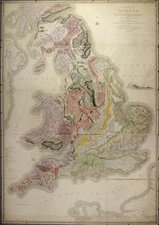 William Smith's geological map of 1815, called A Delineation of the Strata of England and Wales, wit Creator: William Smith