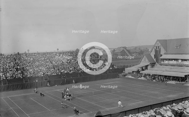 Williams vs Johnston [tennis], 1916. Creator: Bain News Service.