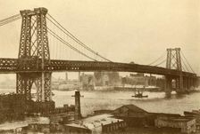 Williamsburg Suspension Bridge, New York c1930. Creator: Unknown