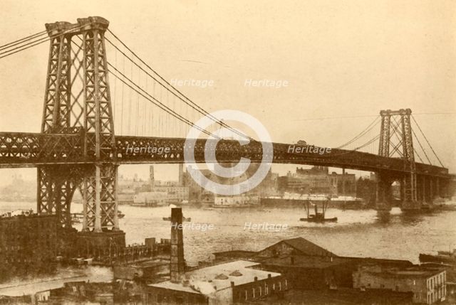 'Williamsburg Suspension Bridge, New York', c1930. Creator: Unknown.