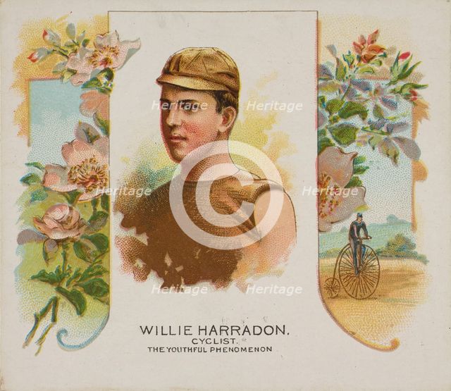 Willie Harradon, Cyclist, The Youthful Phenomenon, from World's Champions, Second Series (..., 1888. Creator: Allen & Ginter.