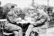 Willie Ritchie reading cable of acceptance to Steffen & Thiry, between c1910 and c1915. Creator: Bain News Service