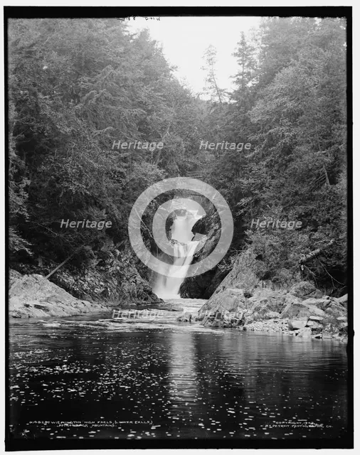 Wilmington High Falls, lower falls, Adirondack Mountains, c1902. Creator: William H. Jackson.