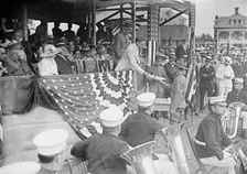 Wilson On Reviewing Stand, 1917 or 1918. Creator: Unknown