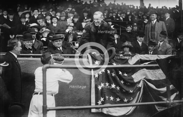 Wilson opens Ball Season, Wash., between c1910 and c1915. Creator: Bain News Service.