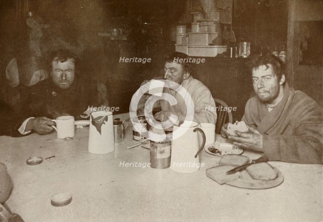 'Wilson, Bowers, and Cherry-Garrard on Their Return from Cape Crozier', 1 August 1911, (1913). Artist: Herbert Ponting.