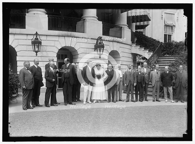 Wilson, Woodrow - group at White House, between 1910 and 1917. Creator: Harris & Ewing.