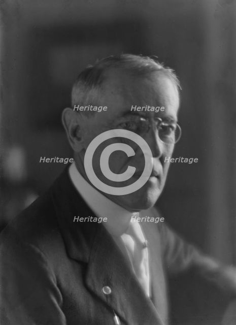 Wilson, Woodrow, President, portrait photograph, 1916 Aug. 7. Creator: Arnold Genthe.