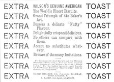 Wilson's Genuine American - Extra Toast, 1883. Creator: Unknown