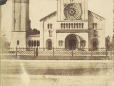 Wilton Church, Facade and Bell Tower, 1850s. Creator: Unknown