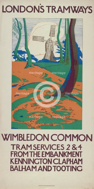 'Wimbledon Common', London County Council (LCC) Tramways poster, 1923. Artist: GW Widmer