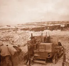 Winch for barrage balloon, Genicourt, northern France, c1914-c1918