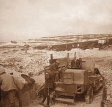 Winch for barrage balloon, Genicourt, northern France, c1914-c1918