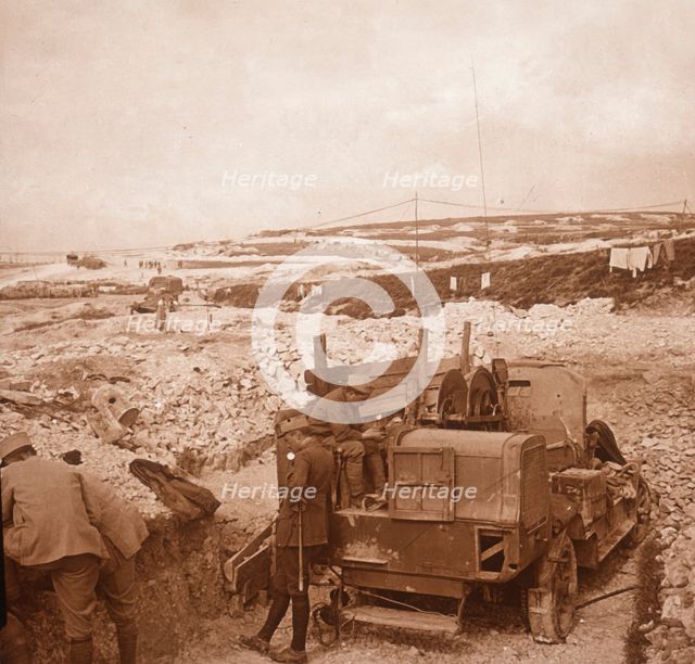 Winch for barrage balloon, Genicourt, northern France, c1914-c1918. Artist: Unknown.