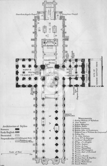 'Winchester Cathedral', c20th Century. Artist: John Bartholomew.