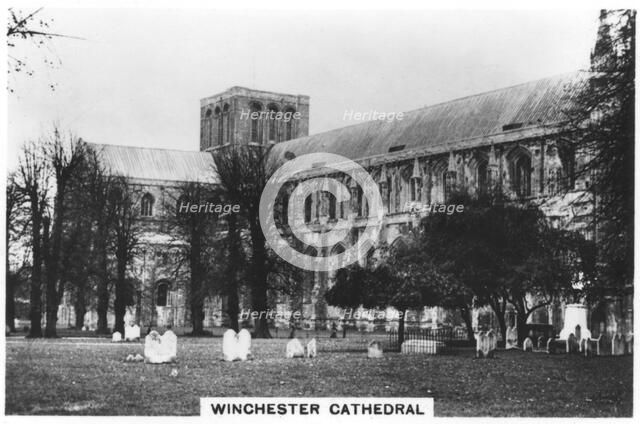 Winchester Cathedral, Hampshire, 1937. Artist: Unknown