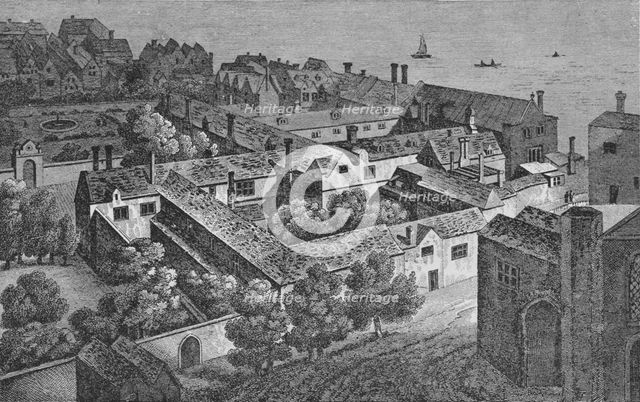 'Winchester House, Southwark, about 1649, from the tower of St. Saviour's', c1812, (1912). Artist: Wenceslaus Hollar.
