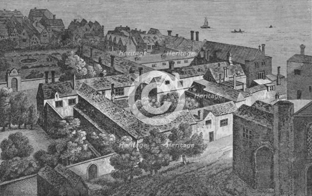 'Winchester House, Southwark, about 1649, from the tower of St. Saviour's', c1812, (1912). Artist: Wenceslaus Hollar.