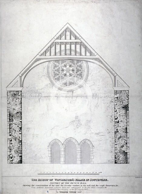 Winchester Palace, Southwark, London, c1814. Artist: George Hawkins