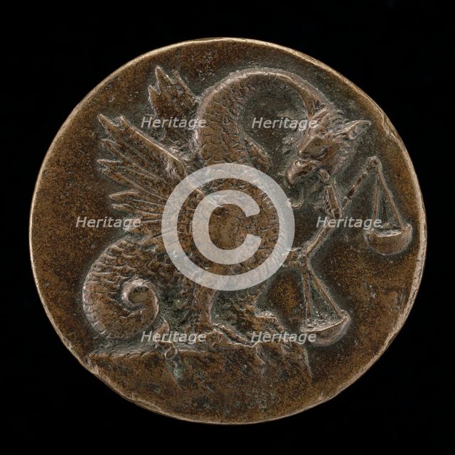 Winged Dragon with a Balance [reverse], late 15th - early 16th century. Creator: Antonio da Brescia.